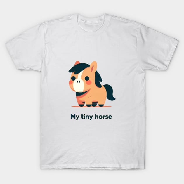 My Tiny Horse T-Shirt by Retro Travel Design